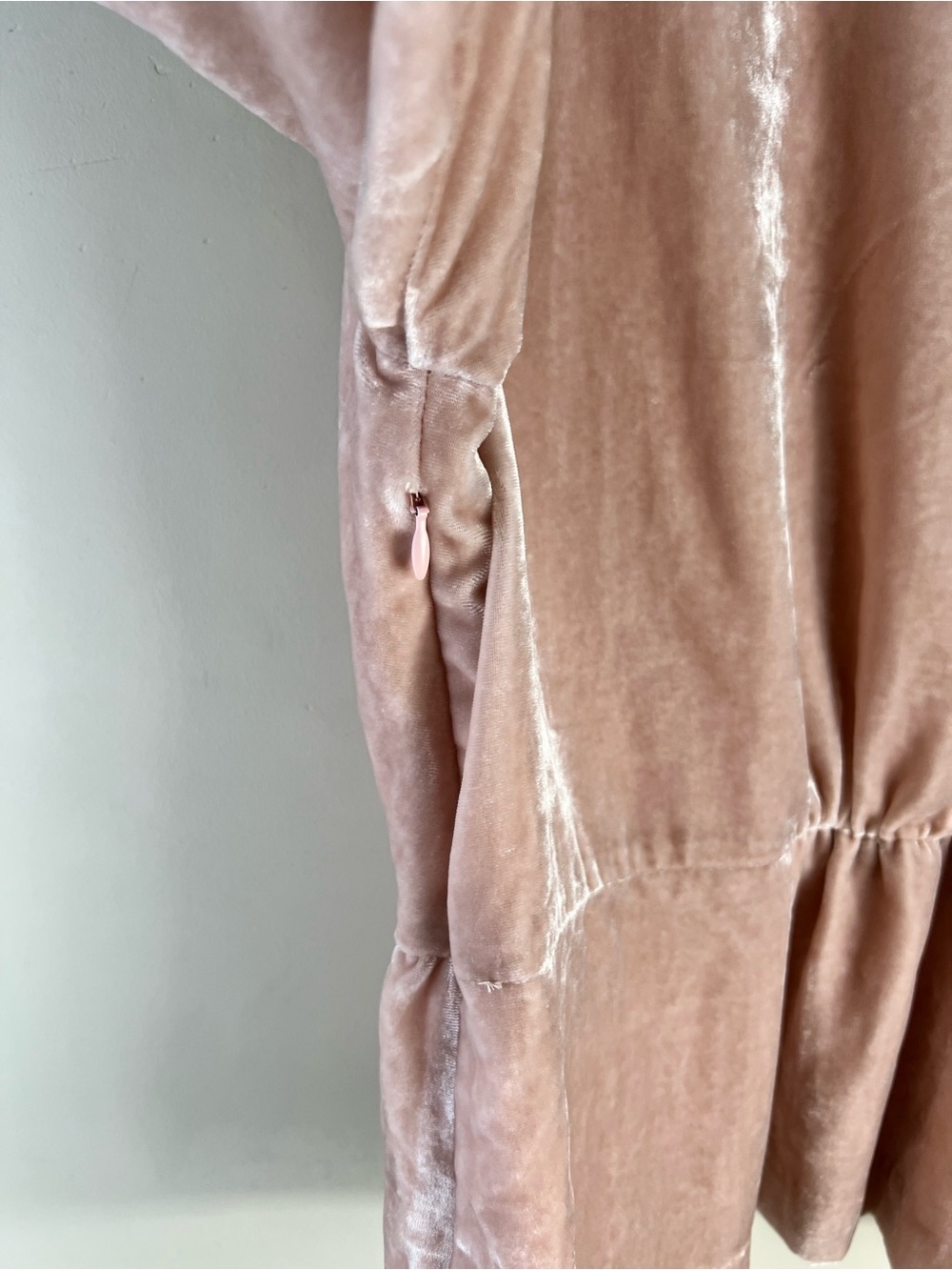 J Crew Blush Pink Velvet V-Neck Long Sleeve Peplum Blouse Size 16 Top - Picture 6 of 11